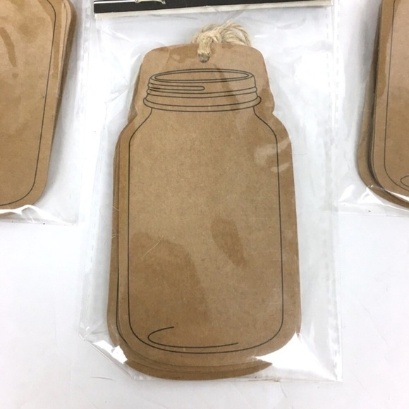 GIFT TAGS Ball Mason Jar Kraft Paper String 24 NWT Baby Bridal Shower Wedding - Picture 2 of 5